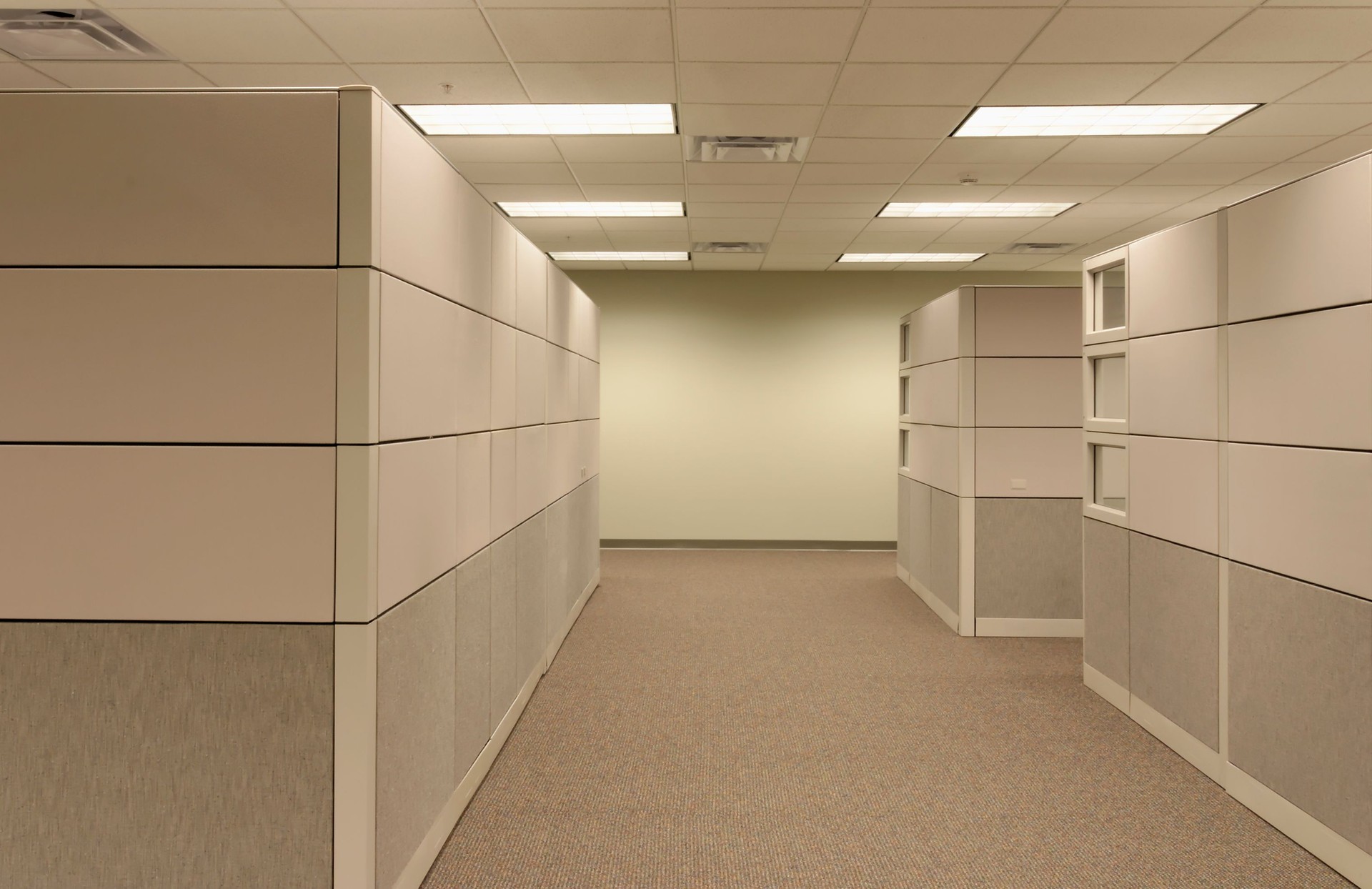 Office Cubicle Landscape - empty hallway